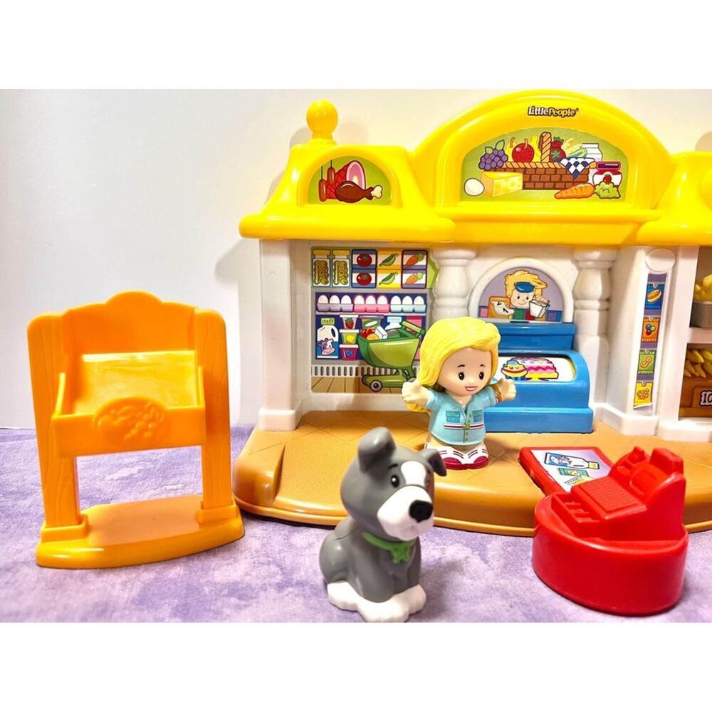 Fisher Price Little People Corner Market Grocery Playset Toy Pretend Food - Picture 2 of 5